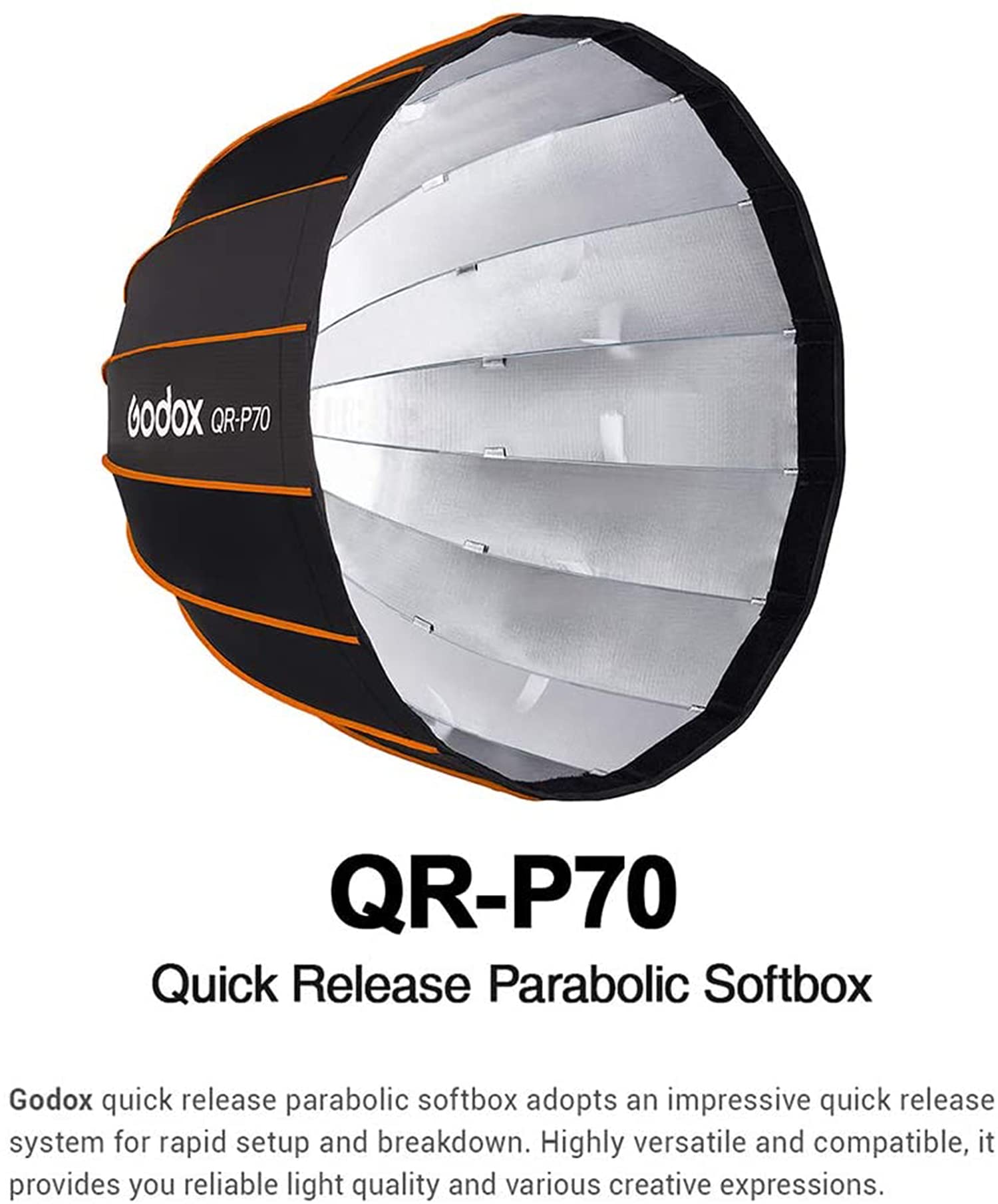 Amazon.com : Godox QR-P70 27.5 Inch Parabolic Softbox Bowens